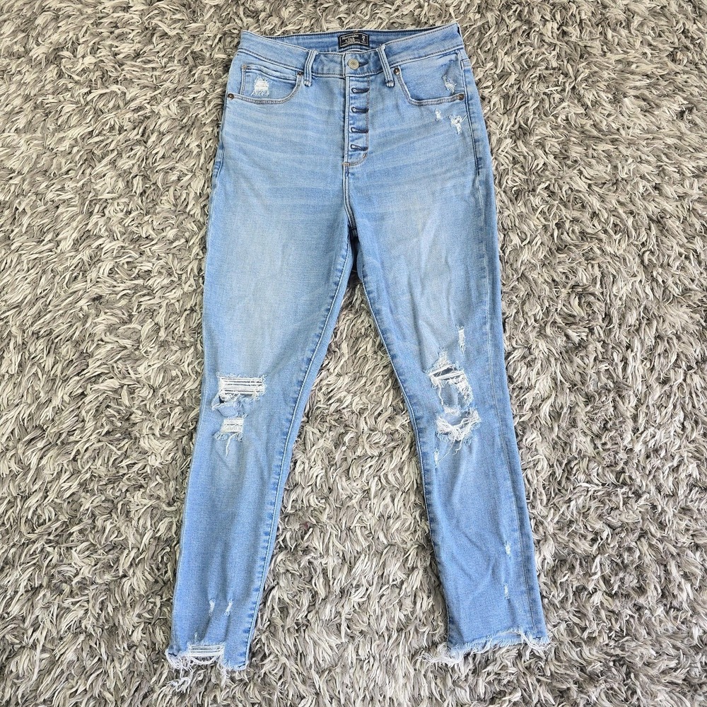 Abercrombie & Fitch Jeans Womens 28 6S Blue High Rise Super Skinny Ankle Denim